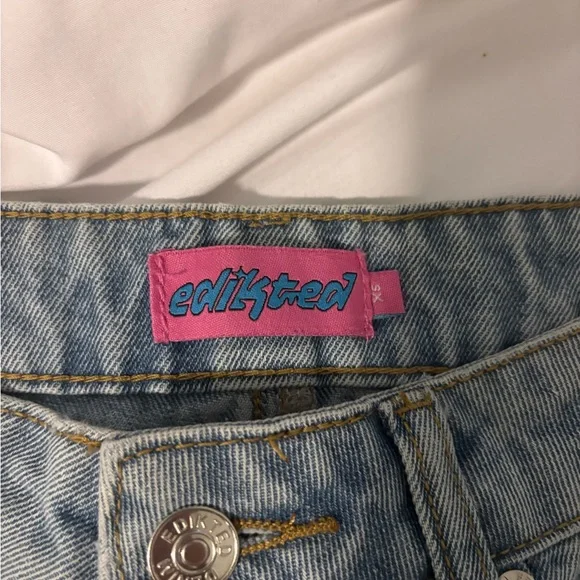 Edikted Light Blue Straight Leg Jeans - Picture 2 of 2